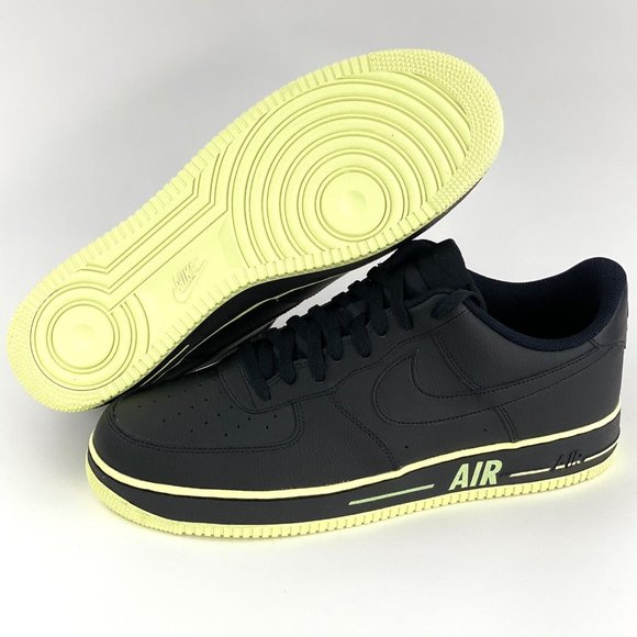 Nike Air Force 1 Low Ribbon Volt Black Men's Size 14 Sneakers Shoes - Picture 2 of 12